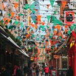 bunting above a street in Dublin Ireland