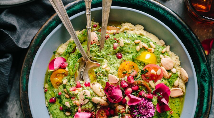 Bowl of colourful vegan food. Vegan eateries in Manchester - Roonee