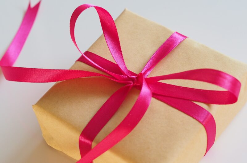 gift with pink ribbon