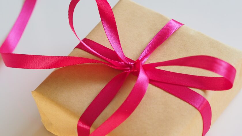 gift with pink ribbon