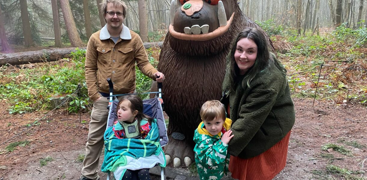 Alex and her family on the Gruffalo Trail