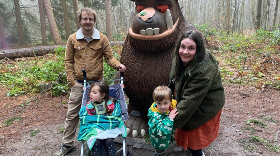 Alex and her family on the Gruffalo Trail